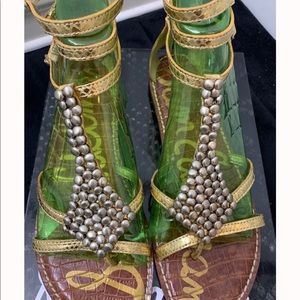 Sam Edelman Gold Gladiator Sandals Size 9.5